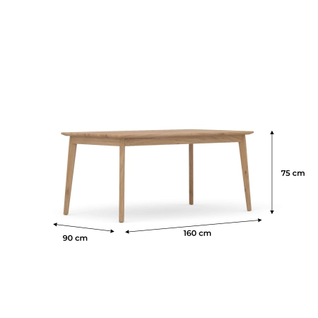 Stół rozkładany z litego drewna 160–260 × 90 × 75 cm